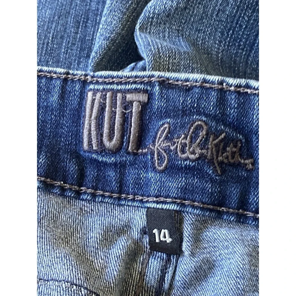 Kut From The Kloth Blue Denim Bermuda Shorts Sz 14 Logo  Cotton Blend 13